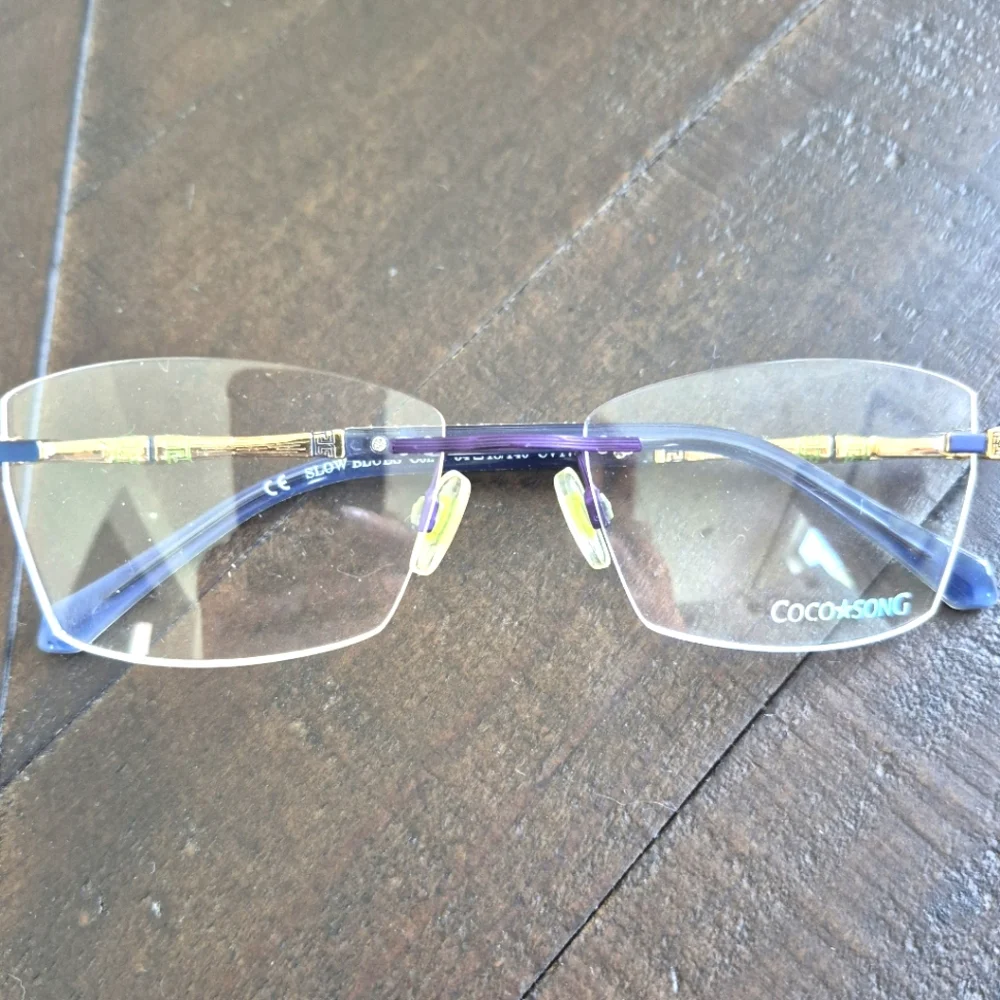 Coco Song Women's Eyeglasses CV176 Slow Blues Col 4 54/18/140 Box & Case NEW